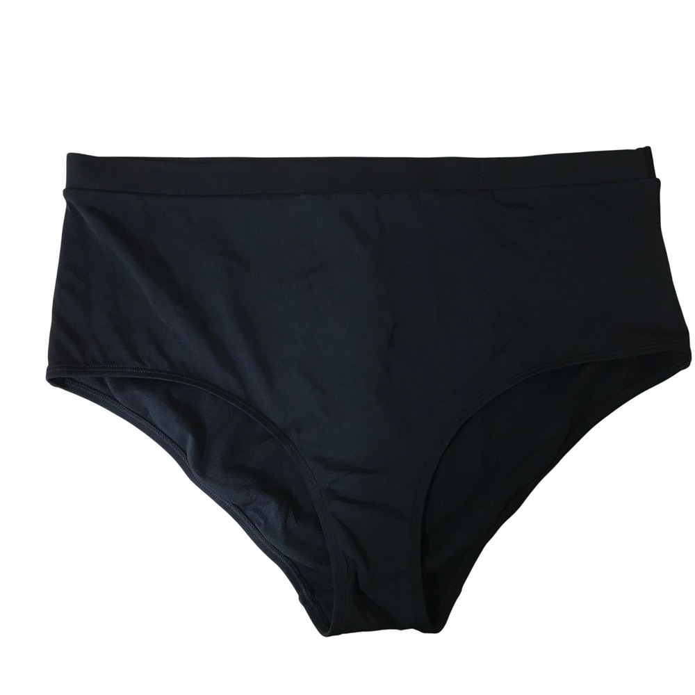 Boden Black High Waisted Bikini Bottoms Full Coverage Swim S0165 US 16-18 UK 20